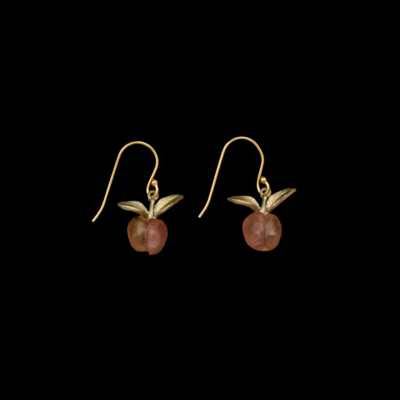 Peach Tree Bronze and Glass Earrings