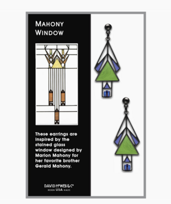 Mahony Window - Sapphire Bead - Spring Green Earrings