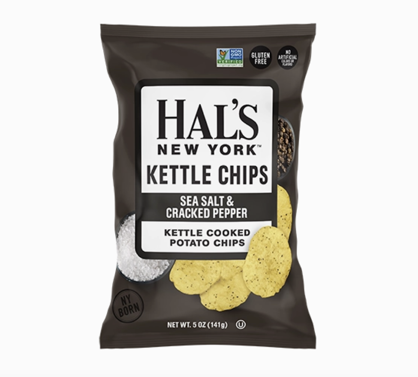 Hals New York Sea Salt &amp; Cracked Pepper Chips, 5 oz.
