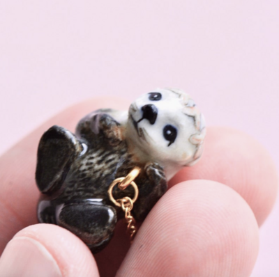 Porcelain Baby Spring Otter Necklace