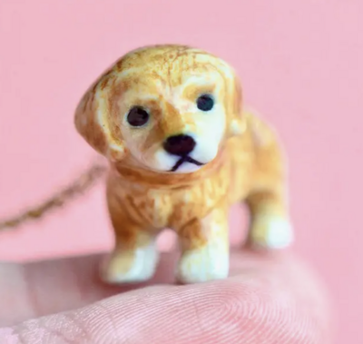 Porcelain Golden Retriever Necklace