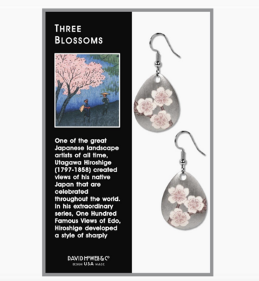 Hiroshige Three Blossom Earrings