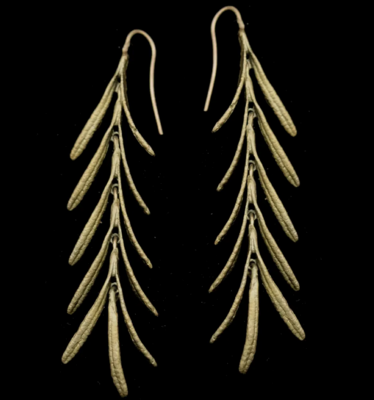 Rosemary Long Dangle Bronze Earrings