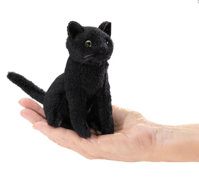 Mini Black Cat Folkmanis Finger Puppet