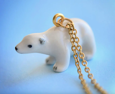 Porcelain Polar Bear Necklace