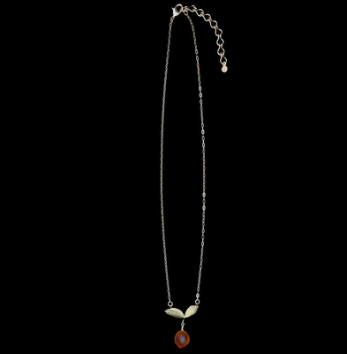 Orange Blossom Dainty Drop Pendant Necklace - 16" Adj.