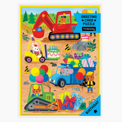 Construction Site Birthday Greeting Card Puzzle