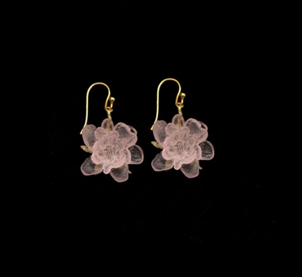 Blushing Rose Wire Earrings