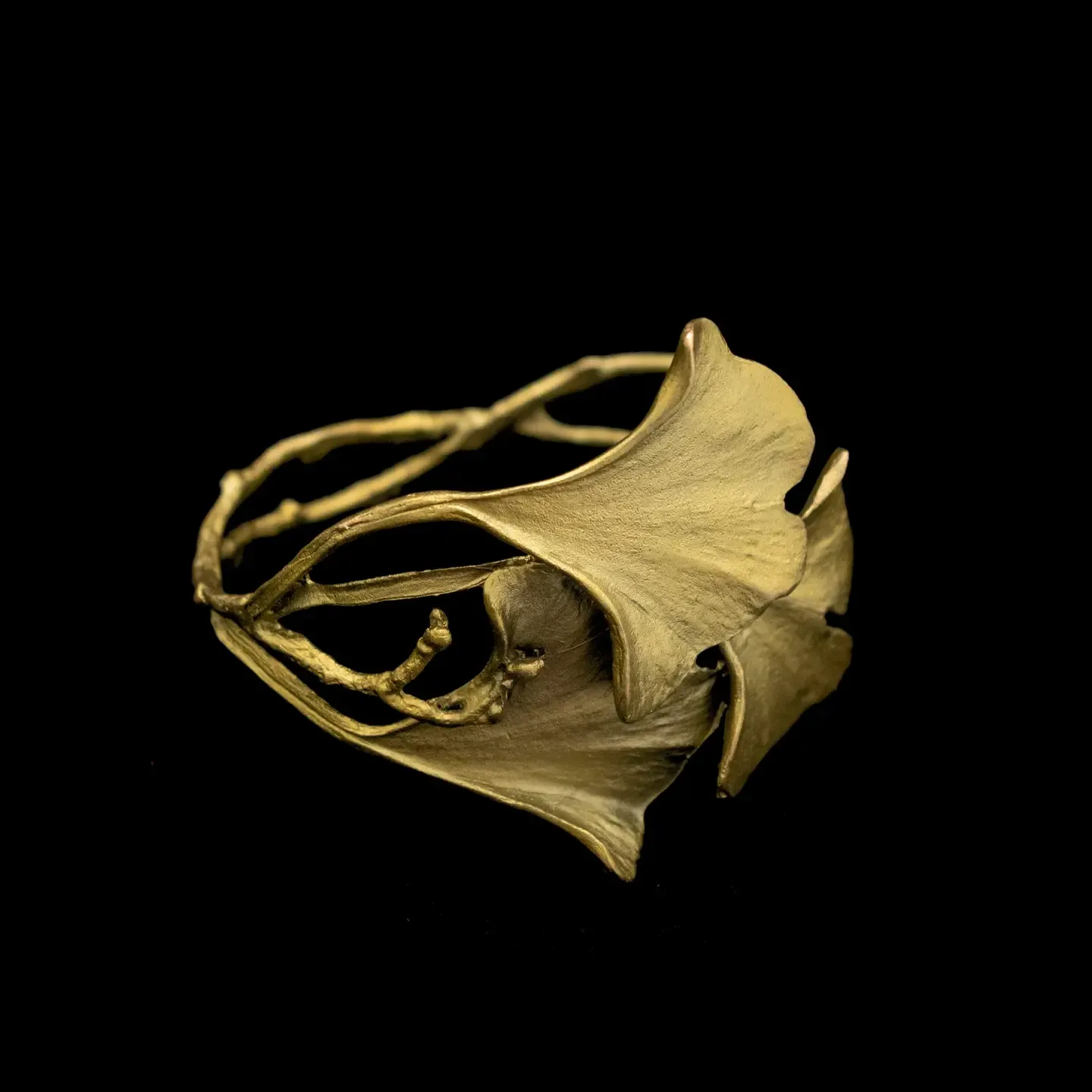 Ginkgo Bronze Cuff Bracelet