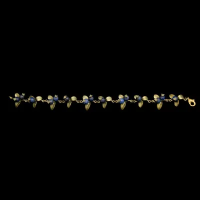 Blueberry Bracelet (Cast Bronze  with Blue Lapis Beads)