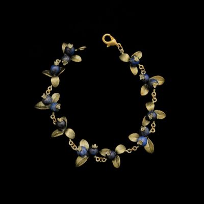 Blueberry Bracelet (Cast Bronze  with Blue Lapis Beads)