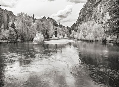 JIm Curnyn, Merced River from Swinging Bridge-Yosemite Valley  (Unframed) 14x17"