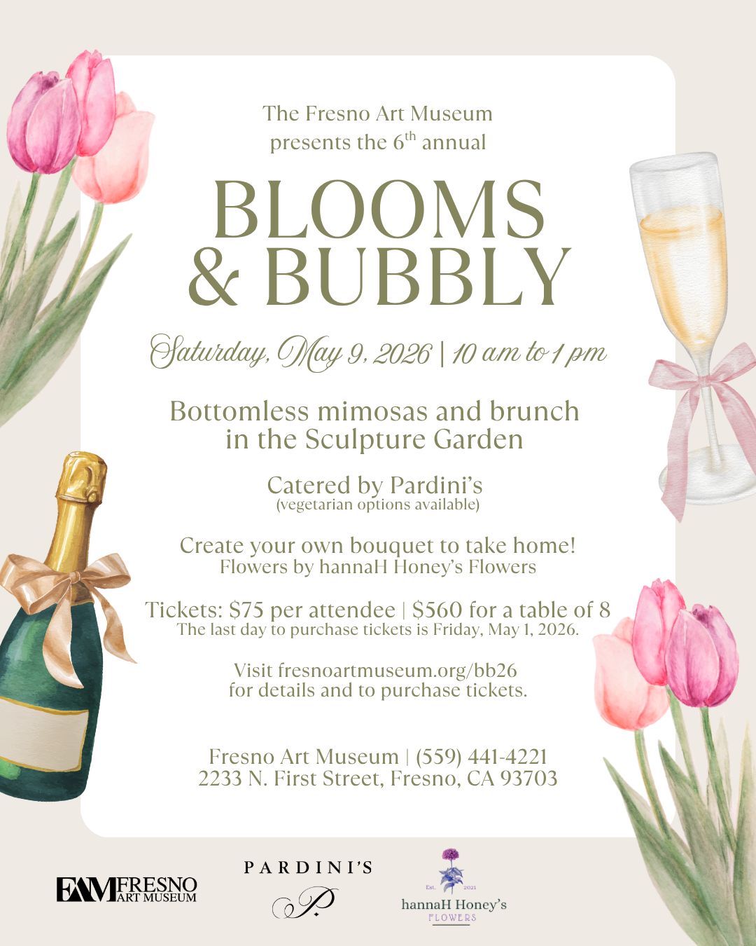 Blooms &amp; Bubbly  Saturday, May 9, 2026