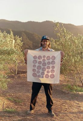 Pink  Seashell 28"  100% Cotton Tea Towel - Hand Silkscreened  by Arroyo Grande Artists  Lonely Palm Ranch 