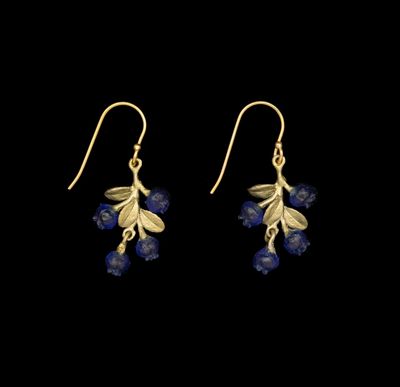 Petite Blueberry Dangle Wire Earrings