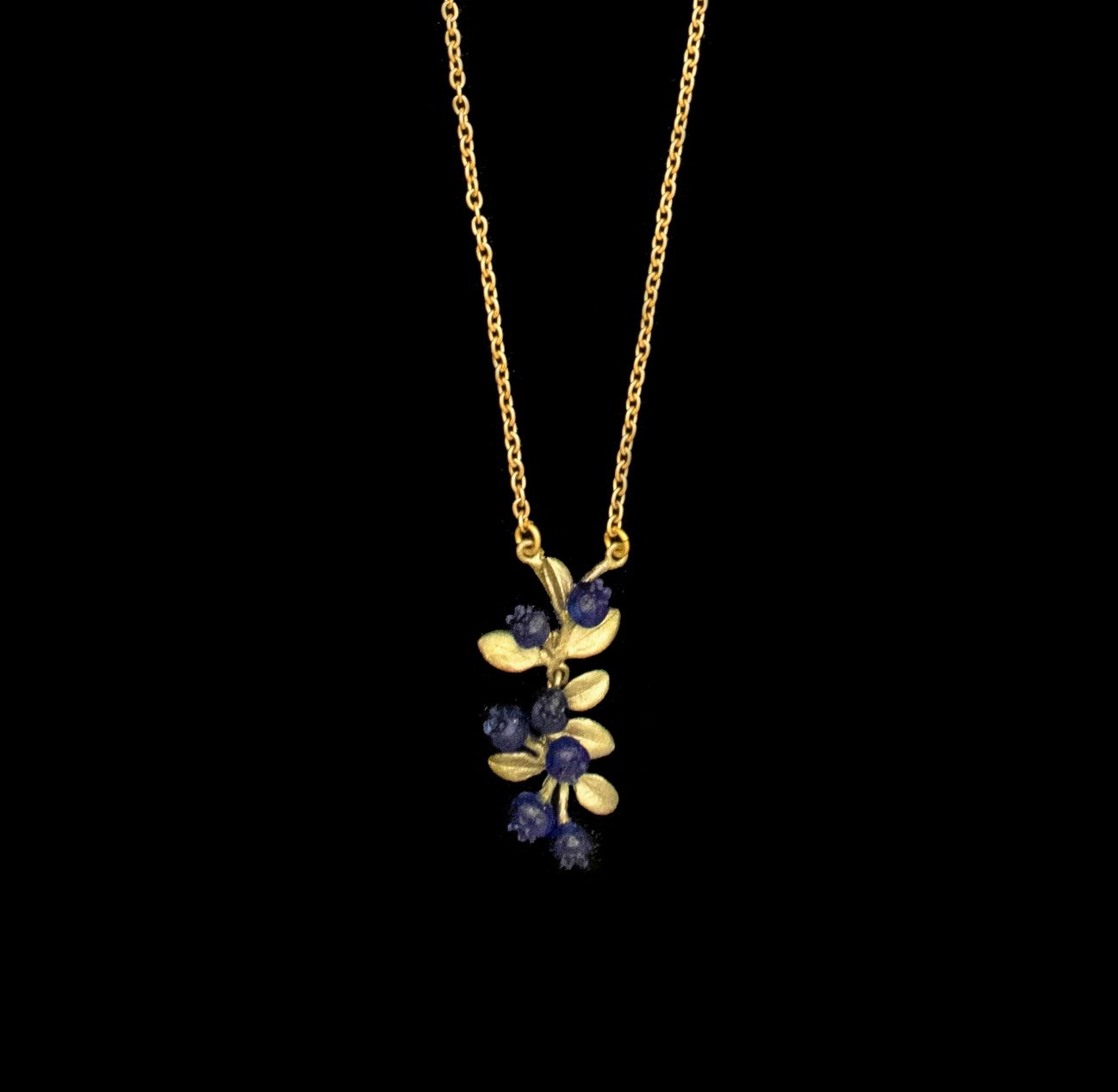 Petite Blueberry Pendant Necklace  16" Adj.