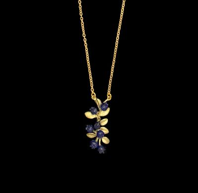 Petite Blueberry Pendant Necklace  16" Adj.