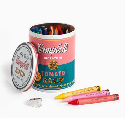 Andy Warhol Soup Can Crayons + Sharpener