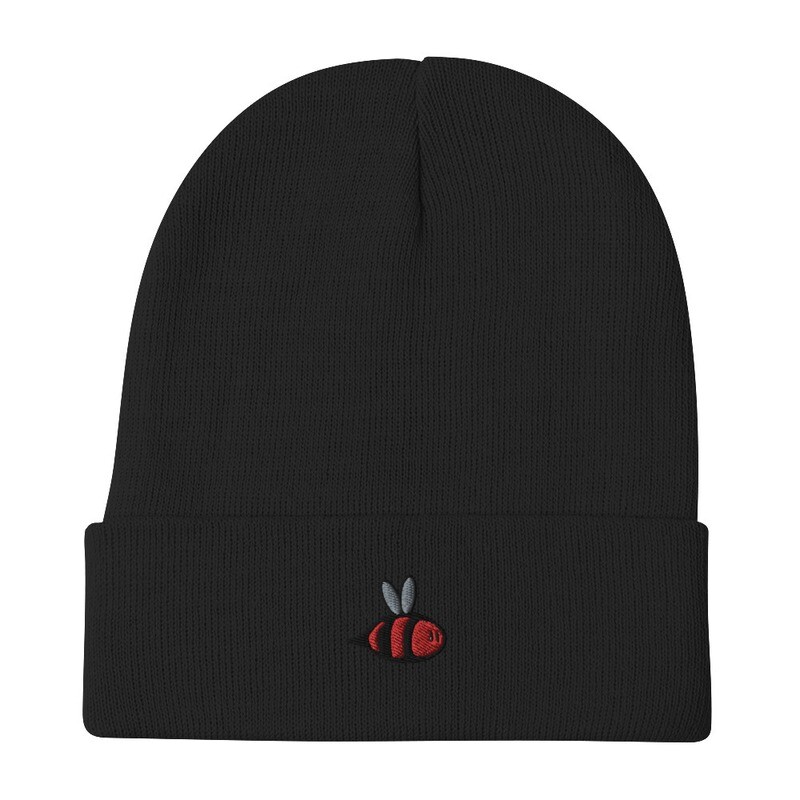 &quot;Red Bee&quot; Embroidered Beanie