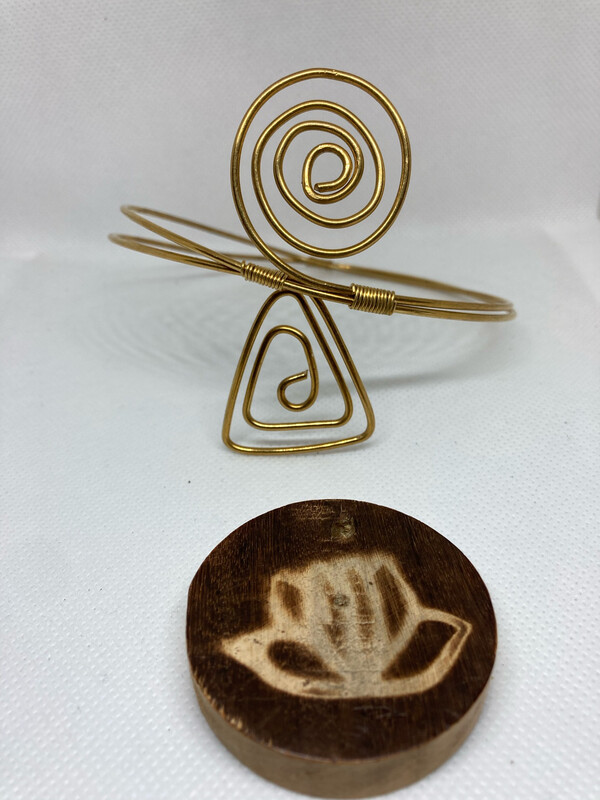 Brass Spiral / Triangle Arm Bracelet