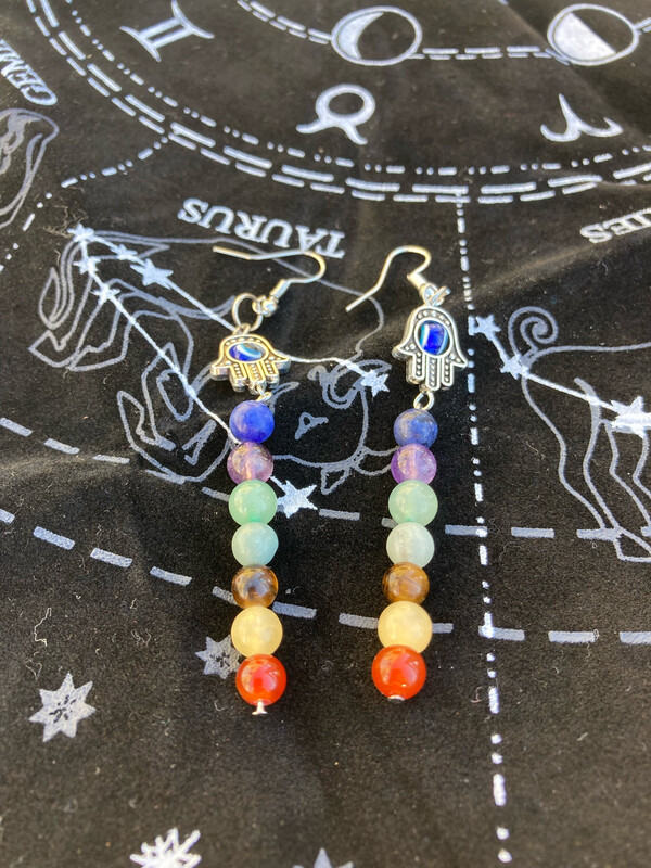 Chakra / Hamsa hand Earrings