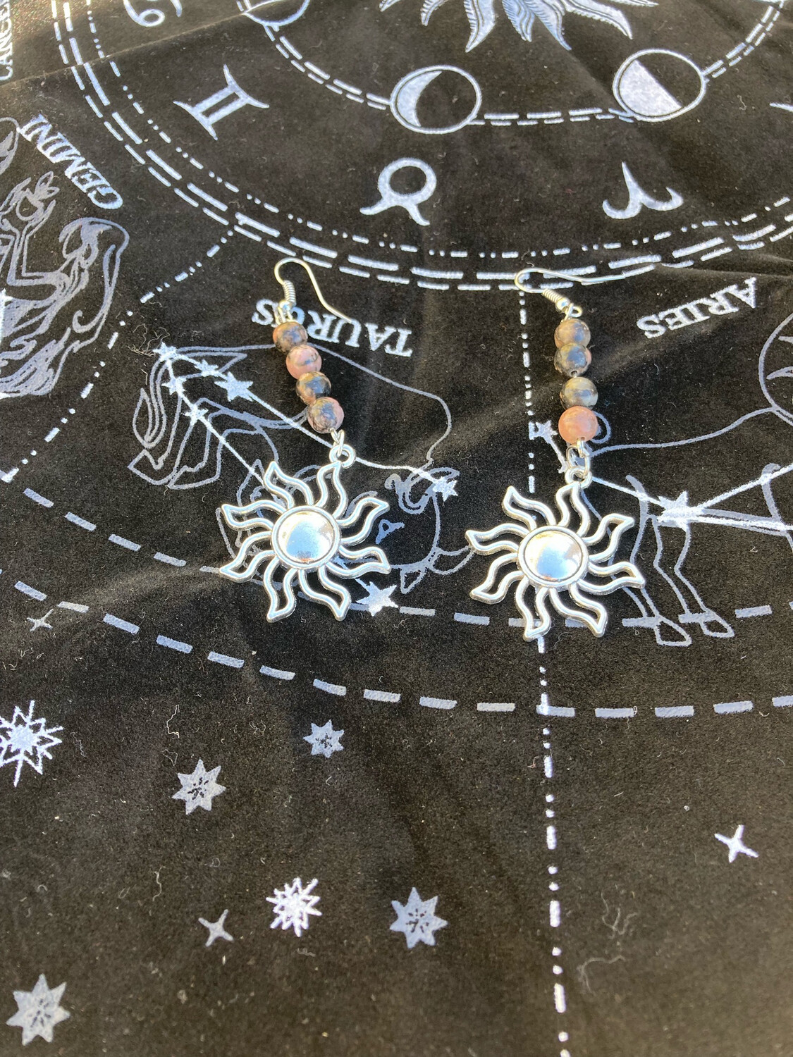 Unakite Sun Earrings
