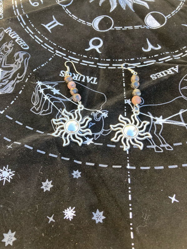 Unakite Sun Earrings