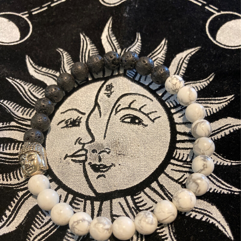 Howlite Lava Stone bracelet 