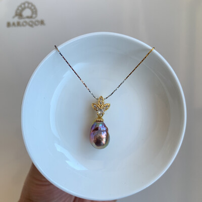 'Princess Lilic' purple baroque pearl necklace 13x10mm
