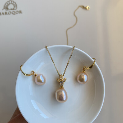 ‘Crowning Queen’ Baroque pearl Pearl Set 11-12mm