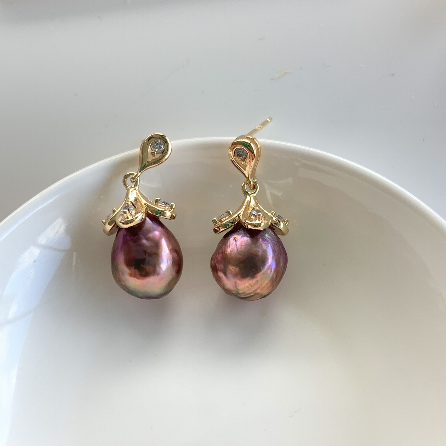 ‘Pride N Prejudice’ G21 Baroque pearl earrings 11.5x11mm