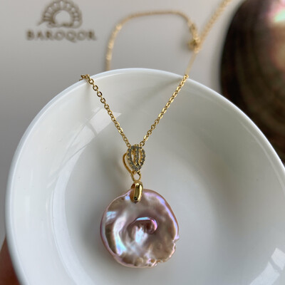 ‘Lilac Petal’ Keshi Petal Pearl Necklace 20x19.5mm