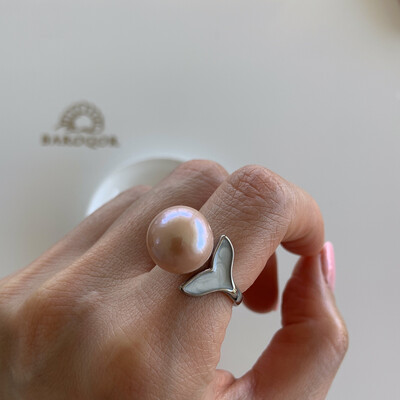 'Whale Sighting' Pink Pearl Ring