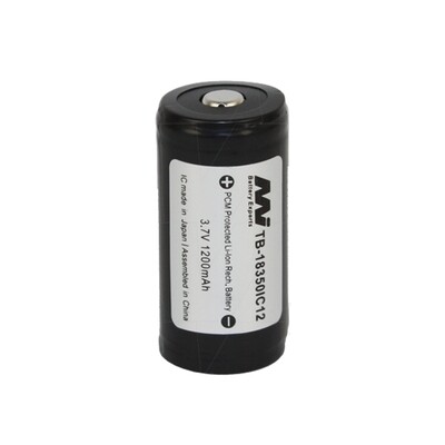Master Instruments TB-18350IC12 18350 Size 1.2Ah Protected Lithium Ion Torch Battery