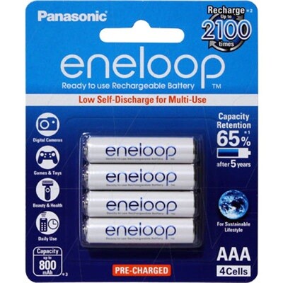 Eneloop BK-4MCCE/4BA AAA Rechargeable Batteries (Pack of 4)