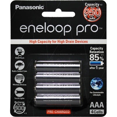 Eneloop Pro BK-4HCCE/4BT AAA Rechargeable Batteries (Pack of 4)