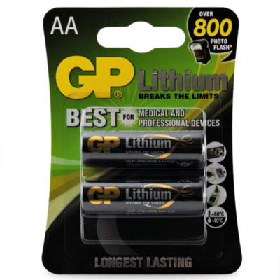 GP 1.5V Lithium (LiFeS2) AA Battery - Card of 2