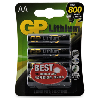 GP 1.5V Lithium (LiFeS2) AA Battery - Card of 4