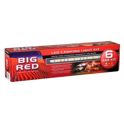 BIG RED 6 BAR LED Camp Light Kit White/Amber