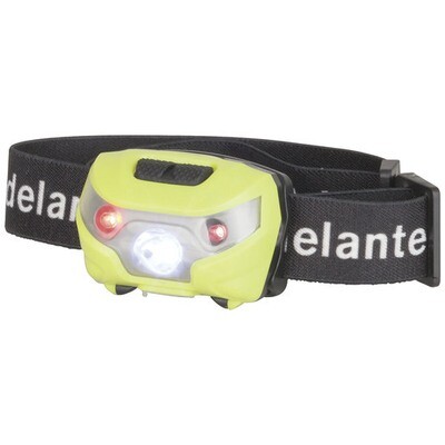 Rechargeable 180 lumen head torch including Red LEDs