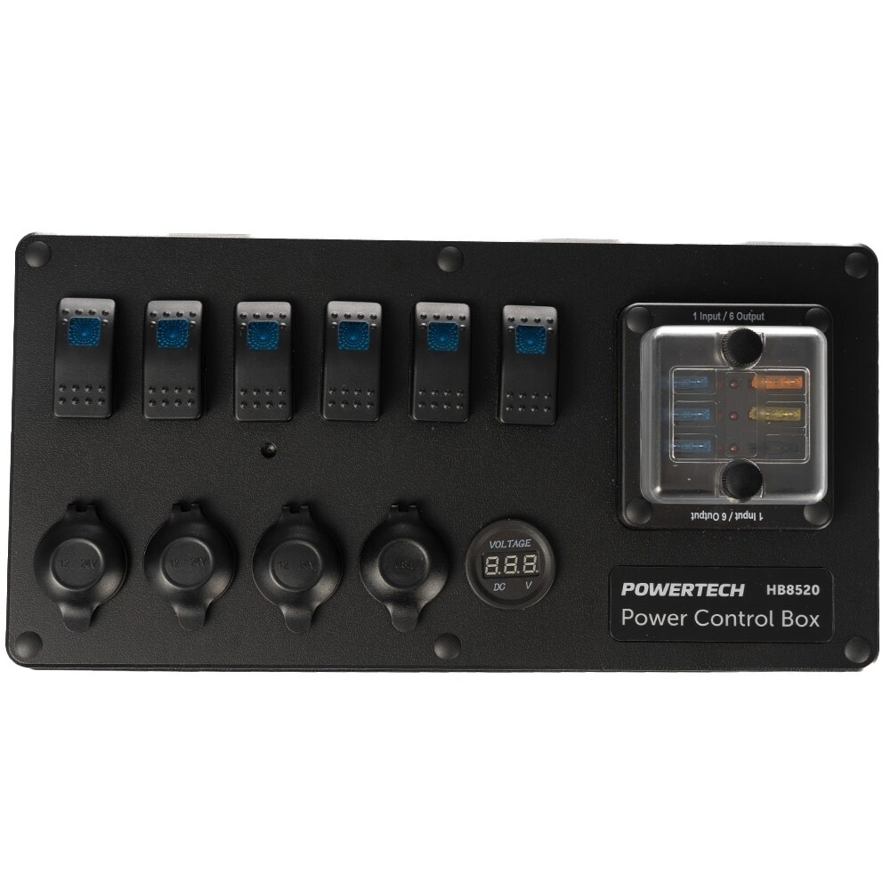 Powertech DC Control Box for External Battery with Voltage Display
