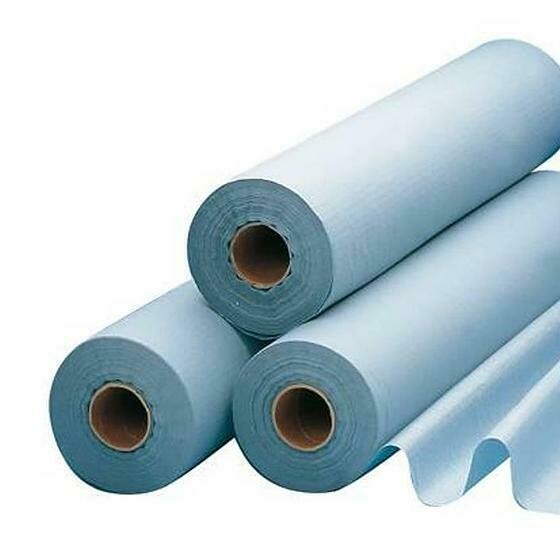 Drap d'examen bleu plastifié