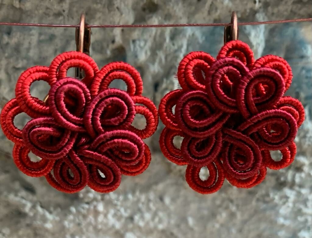 ORECCHINI ROSA DEL SAHARA, COLORE: ROSSO