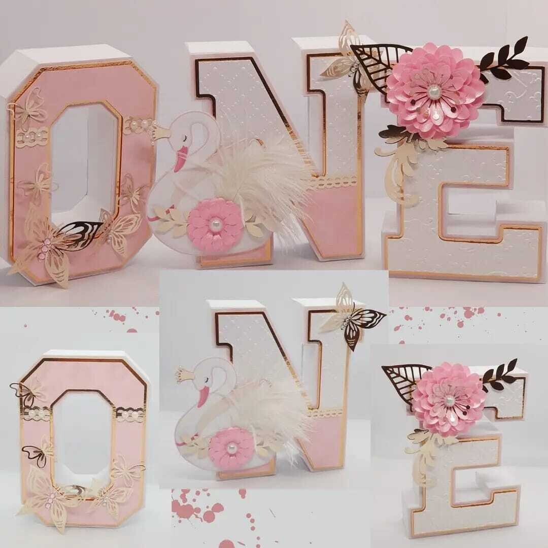 Set of 3 Standard 3D Letters "ONE" (+/- 15 - 18 cm)