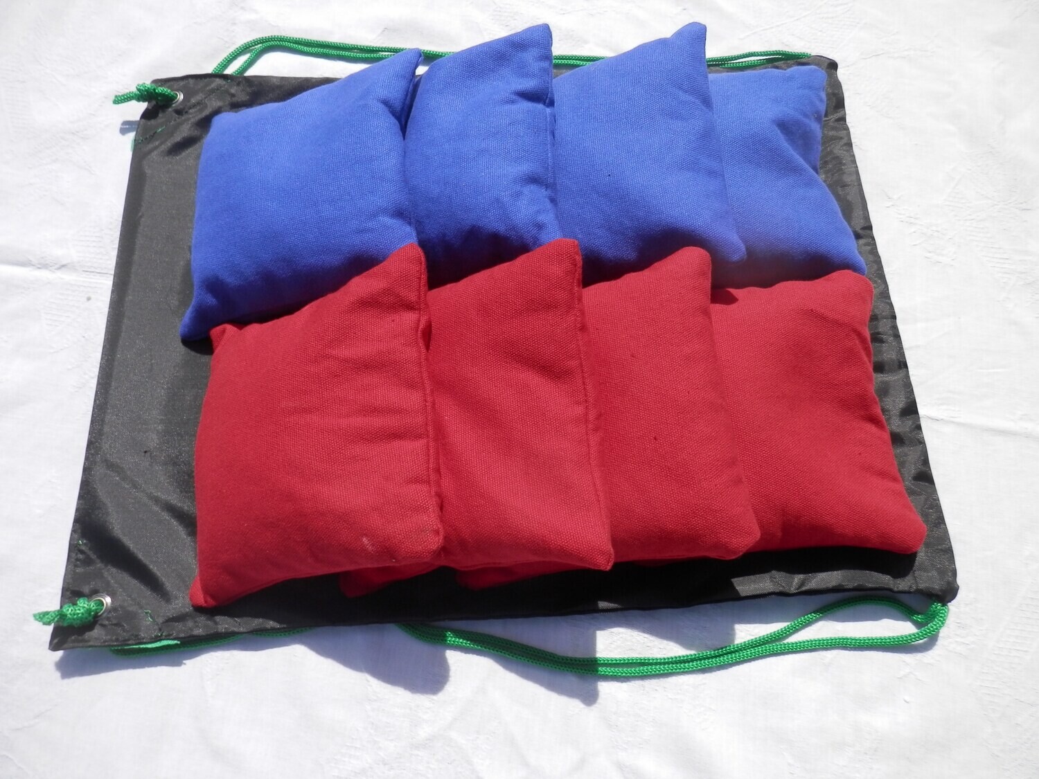 8 Standard Cornbags, Colour: Blue and Red