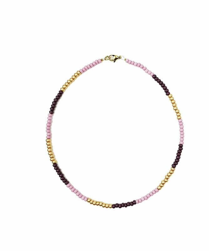 Gold pink aubergine