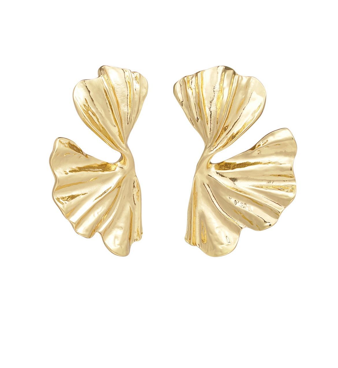 Grote gouden statement oorbel