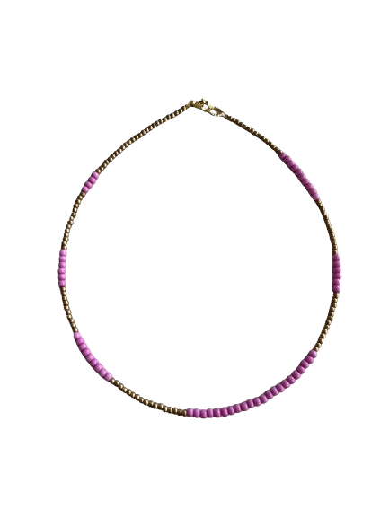 Roze ketting touch of gold