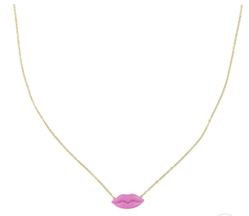 Roze lip  ketting