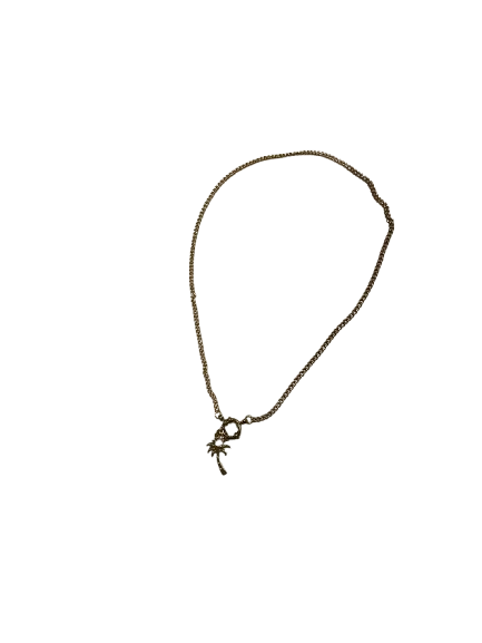 Gouden schakel ketting met palmboom